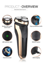 PRITECH Triple Rotary Shaver for Men 1200mAh Rechargeable Electric Razor Trimmer with Precision Cutting | RSM-1775