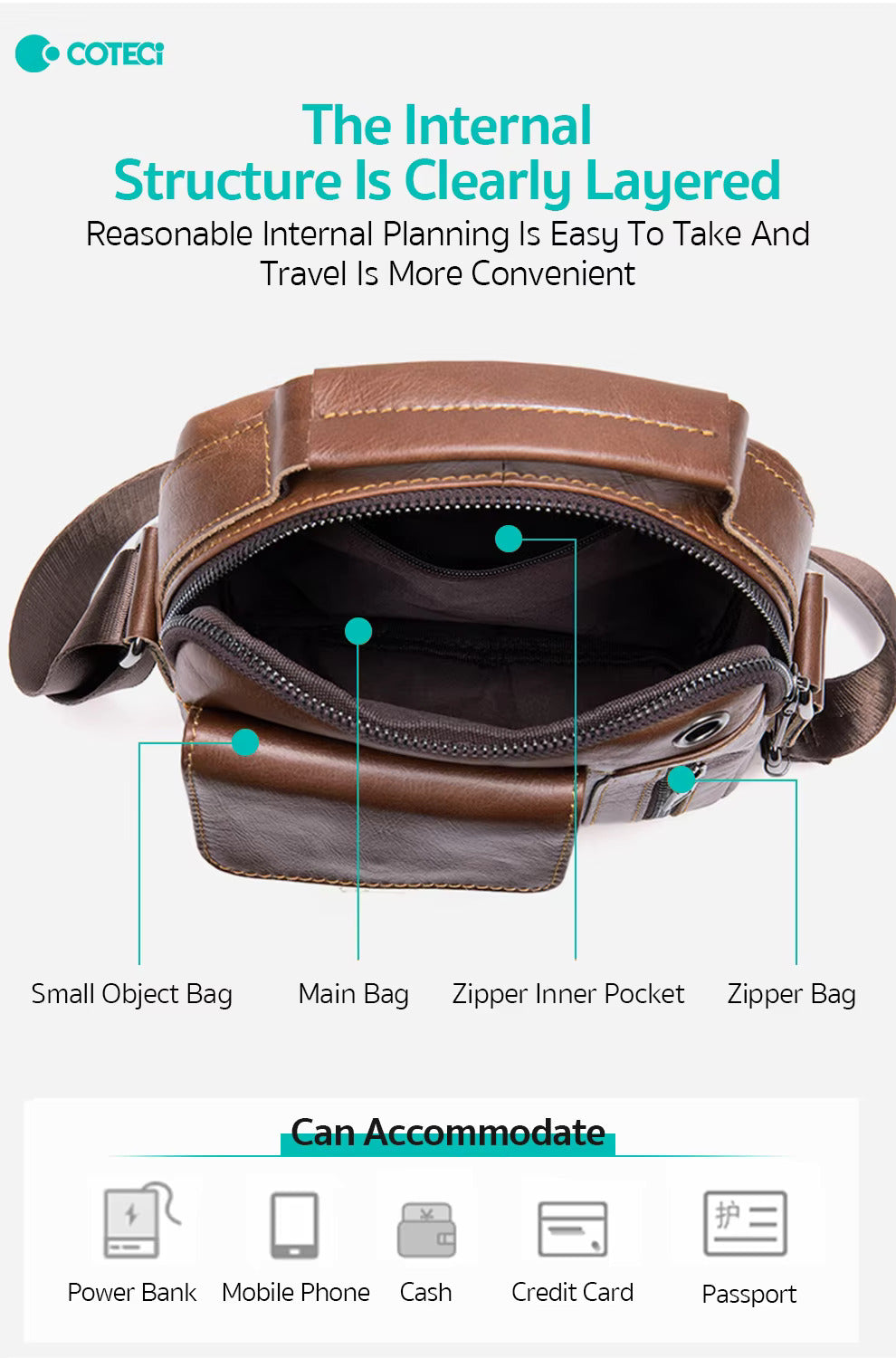 Men's Business Leather Shoulder Bag Stylish & Practical for Work and Travel | 7512