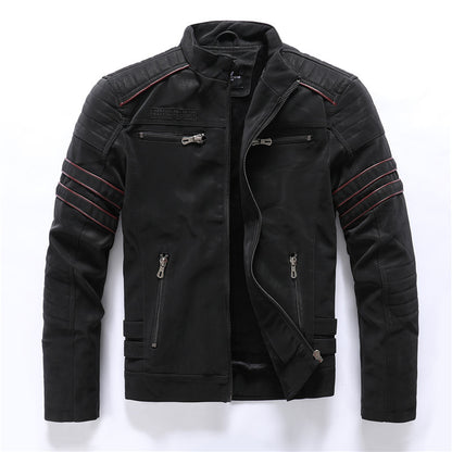 Men's PU Brushed Soft Suede Leather Jacket Fashion Multi-Embroidered Tide Jackets Blazer| 8809