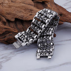 Men’s Skull Bracelet Titanium Steel Punk Ghost Head Bracelet | KB76276-BD