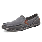 Men’s Washed Canvas Slip-On Shoes | Breathable, Anti-Slip, Classic Deck Style | 8806