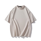 Men’s Heavyweight Cotton T-Shirt – Summer Casual Loose Fit, Solid Color Short Sleeve | BT1014