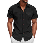 Men's Heavyweight Corduroy-Texture Work Shirt - 2025 Summer Relaxed Fit Casual Top | YH-OB20