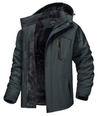 Mens Top Quality Warm Jacket Fleece Lined Waterproof Hooded Full Zip Bomber Coat
 | TJ153D