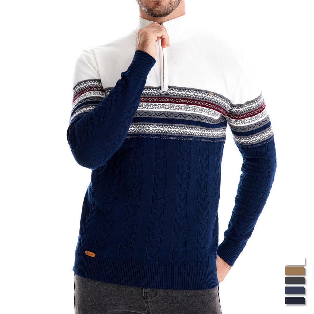Men's Warm Winter Cotton Sweaters Ethnic Patterns Casual Sweater | M316