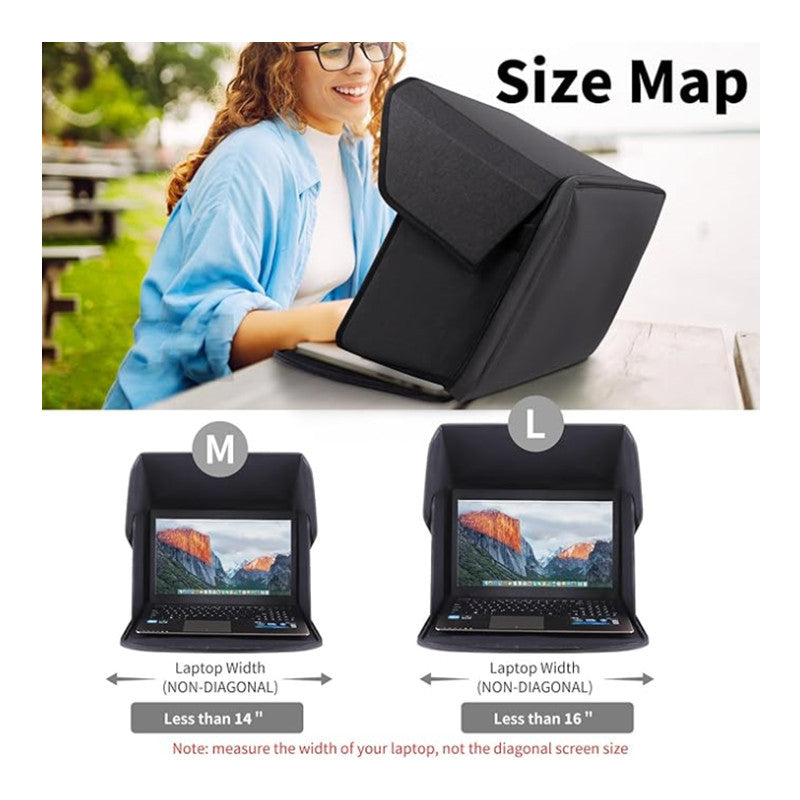 Outdoor Laptop Sun Shade Cover | Portable Privacy Screen for Laptops | Foldable Anti-Glare Shield for Work & Travel