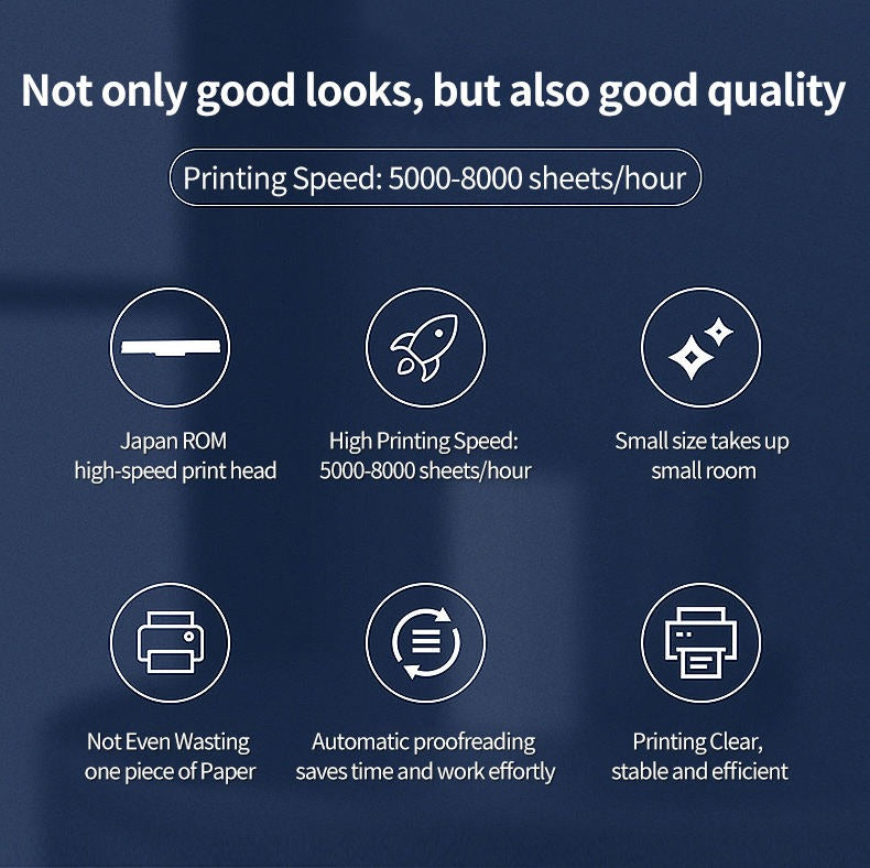 Thermal Label Printer Wireless Shipping Label Printer Royal Mail, UPS, DHL, Evri Label Printer Mobile, USB + Bluetooth Support Printer