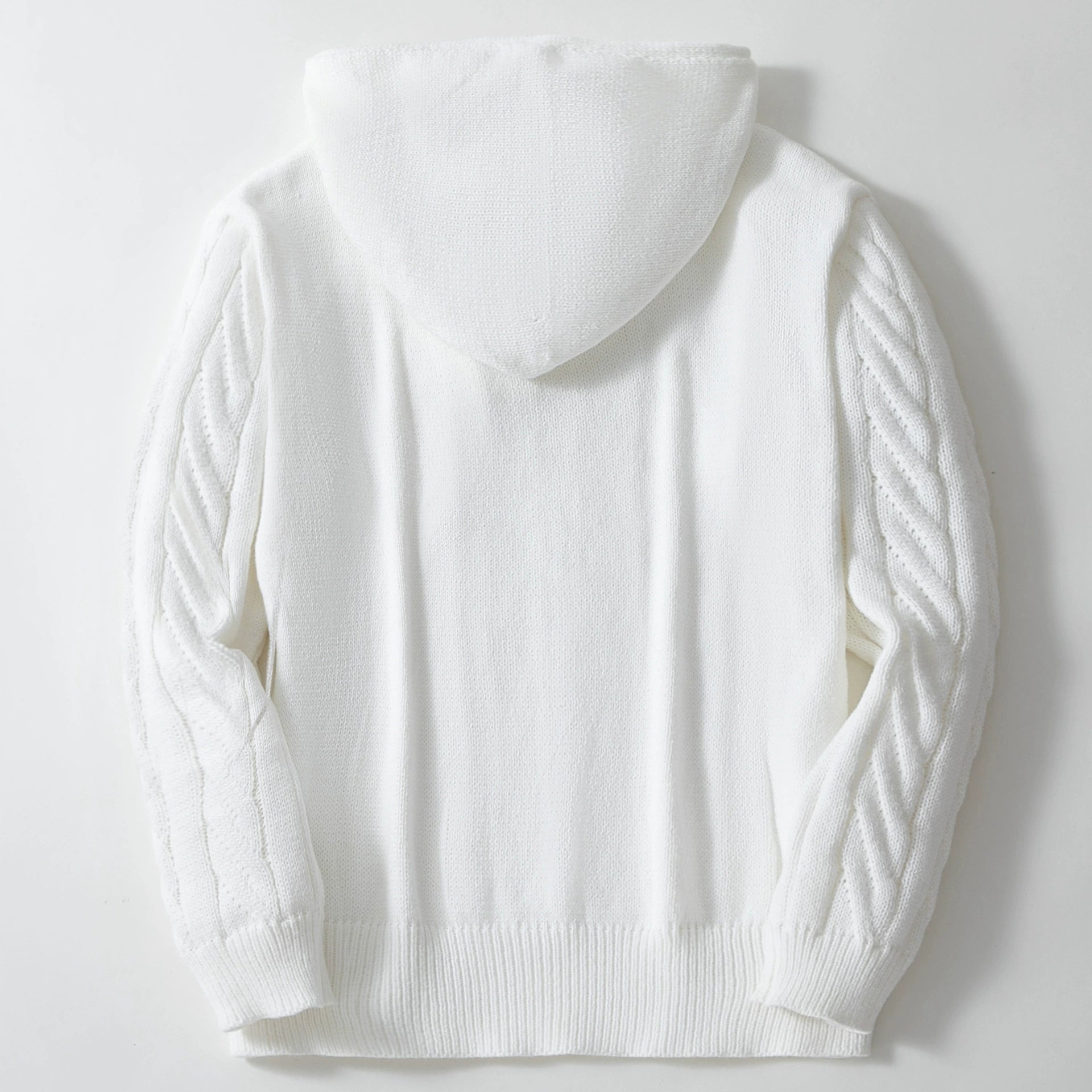 Men's Knitwear Twisted Drawstring Hooded Pullover Sweater 7-Needle Woolen Sweatshirt Jacket | SY0139