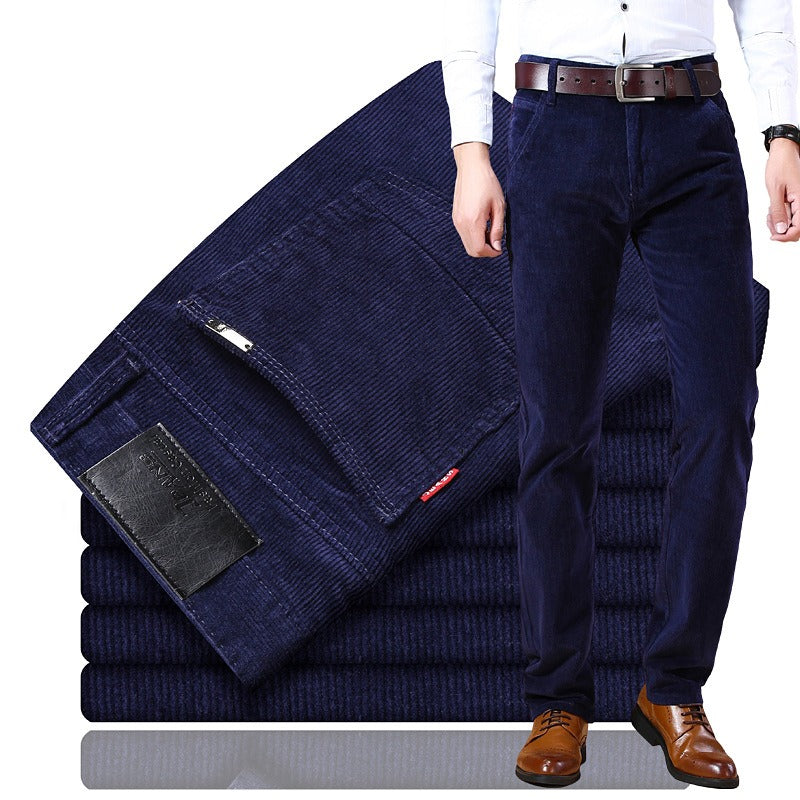 Pantalon droit en velours côtelé pour homme, coupe slim, élastique, polyvalent, décontracté, extensible, confortable | 6686 