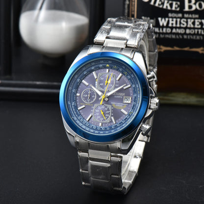 Montre de luxe pour homme, montre-bracelet à quartz, chronographe, étanche | 8220 