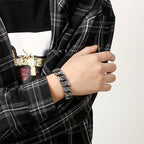 Men's Retro Titanium Steel Bracelet – Punk Rock Style with Snap Clasp | KB123641-BDJX