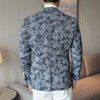 Men's Camouflage Print Slim Fit Blazer | Korean Style Single-Breasted Casual Sport Coat | DX6955
