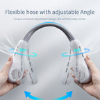 Summer Neck Fan Wearable Hands Free Bladeless Cooling Fans LED Colored Light 3 Speed 360° Wind Direction Adjustment Rechargeable Portable Air Con| S57