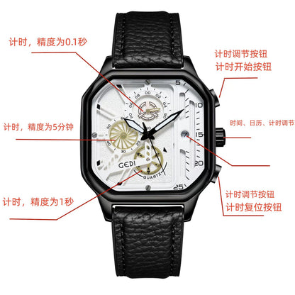 Premium Sense Square Men's Watch Fashionable Quartz Timer, Business & Waterproof Quartz Watch | 51103