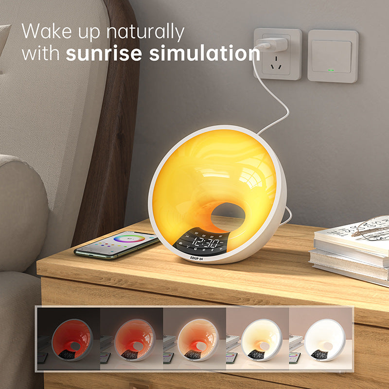 Smart Sleep Light Bluetooth Speaker Sunrise Simulation Alarm Clock with Radio & Sleep Aid Features | EH-A90