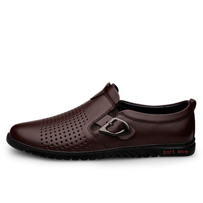 Scarpe casual da uomo traspiranti da guida, scarpe da sposa, mocassini slip-on in pelle | 23008 