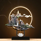 Mountain Stream Backflow Incense Burner Lamp Sandalwood Aromatherapy Ornament With Table Lamp | TM633