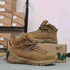 High-Top Desert Tactical Boots Waterproof Leather Suede Hiking Shoes with Gore-Tex & Vibram Sole Breathable Outdoor Trekking Footwear