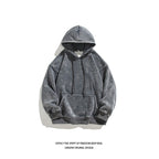 Unisex Heavy French Terry Bonded Fleece Hoodie Thick Vintage Distressed Washed Pullover | A042-23XW99282