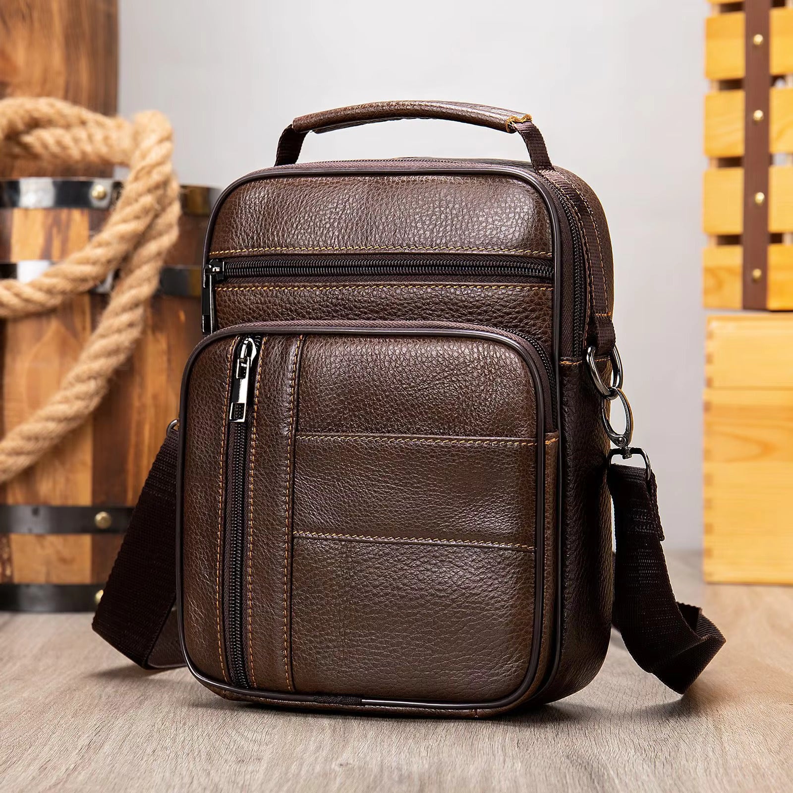 Business Leather Men's Shoulder Bag Stylish and Durable Design for Everyday Use | 7457