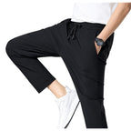 Men’s Quick-Dry Ice Silk Summer Jogger Pants | Lightweight Breathable Straight-Leg Active Trousers | L19-6601
