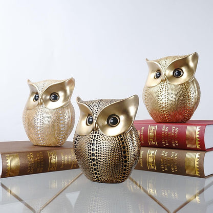 Resin Creative Owl Ornaments Nordic Bird Model Crafts for Living Room Home Décor | RDW001