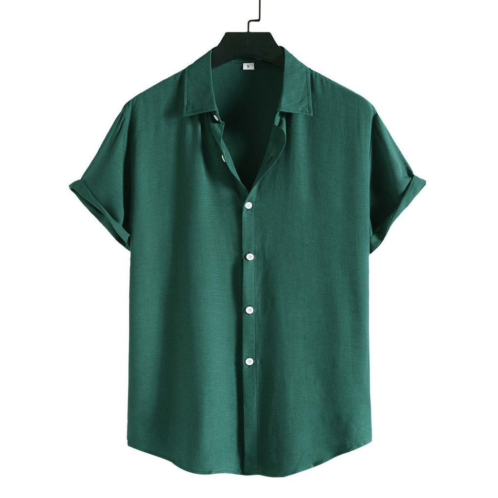 Men’s Solid Color Lapel Short Sleeve Shirt Business Casual Summer Style Shirt | CCS05