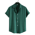Men’s Solid Color Lapel Short Sleeve Shirt Business Casual Summer Style Shirt | CCS05