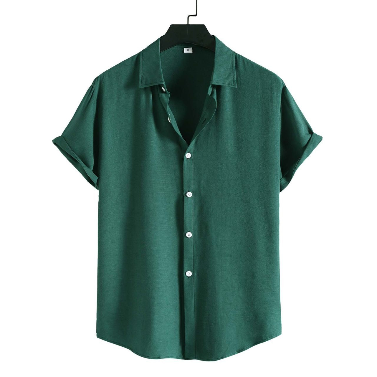 Men’s Solid Color Lapel Short Sleeve Shirt Business Casual Summer Style Shirt | CCS05