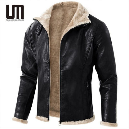 Premium Quality Winter Casual Warm Thick Fur Collar Cotton Leather Jackets | PY916-P90