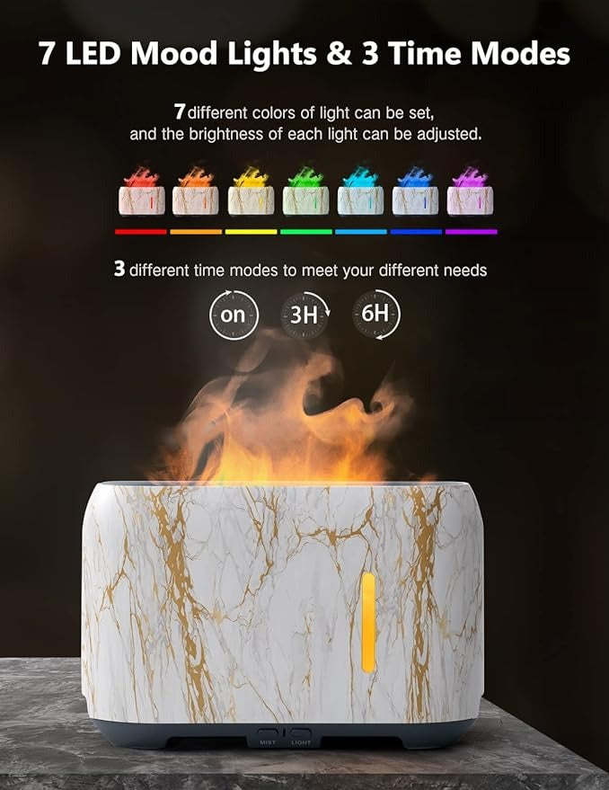 Aroma Ultrasonic Cool Mist Humidifier 3D Fire Air Diffuser Aroma Essential Oil Diffuser Flame |