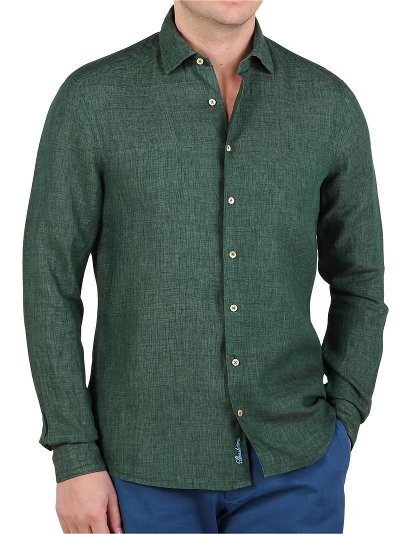 Men's Casual Long Sleeve Lapel Collar Shirt & Shorts Comfort Fit Suit | DHX2