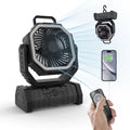 Portable Rechargeable Outdoor Camping Fan with Hook USB Table Fan With Emergency LED Light And Power Bank for Picnic, Hiking, Fishing