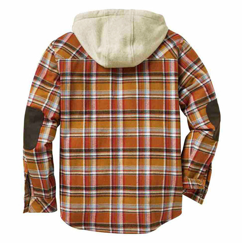 Men’s Premium Lightweight Flannel Hoodie – Stylish Cotton Shirt Jacket for Casual Comfort| SY0093