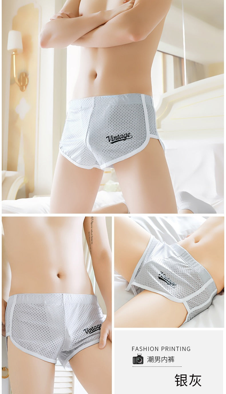 Aroku Men's Cooling Silk Boxers – Mid-Rise Breathable Lounge Pants | Quick-Dry Summer Underwear for Ultimate Comfort | 4034-DK