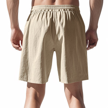 Men's Lightweight Linen-Blend Beach Shorts - Relaxed Fit 5-Inch Casual Shorts | WW-2