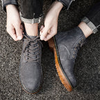 Men's British Retro Leather Ankle Boots Fashionable Thermal Outdoor Footwear | 8916