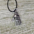 Steampunk Mechanical Hand Pendant Necklace Vintage Industrial Men's Jewelry | Retro Copper & Silver Statement Accessory