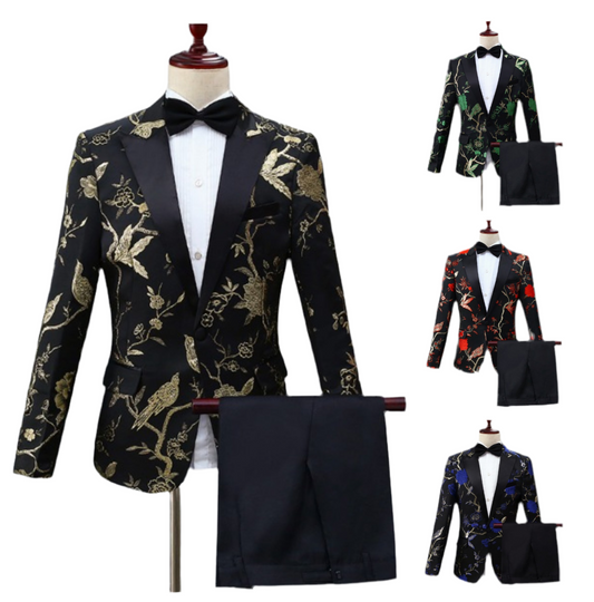 Uomo Jacquard Abito Business Matrimonio Festa Smoking Abito Blazer Pantalone Slim Fit Smoking | 1003 