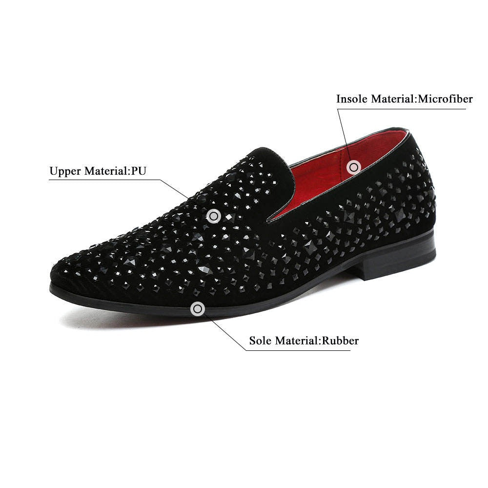 Men's Diamond Wingtip Loafers Causal Wedding Dress Shoes | A2362