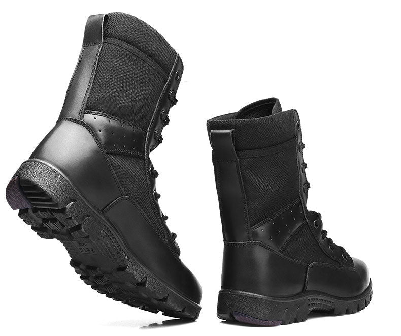 Men's Tactical Combat Boots | Outdoor Hiking Ankle Boots | Anti-Puncture & Durable Leather Work Boots | DKHYA7-91613
