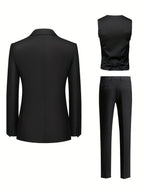 Men's Two-Tone Tuxedo Three-Piece Suit | Double-Breasted Banquet Blazer Set | Slim Fit Dinner Suit for Weddings | AK113