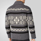 Men Stylish Slim Fit Jacquard Knit Cardigan Jacket with Long Sleeves Casual Lapel Sweater | SY0013