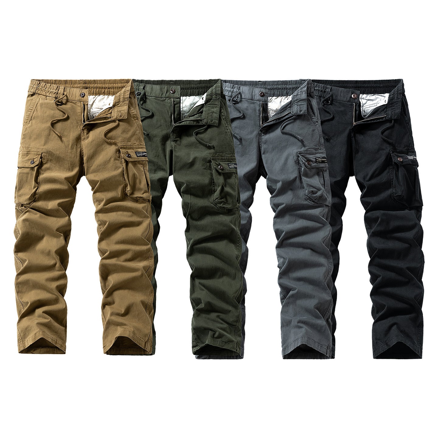 G-Stone Multi-Pocket Cotton Cargo Pants | Men‘s Outdoor Tactical Trousers | Relaxed Straight Leg Hiking & Work Pants | 8558