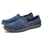 Men’s Washed Canvas Slip-On Shoes | Breathable, Anti-Slip, Classic Deck Style | 8806