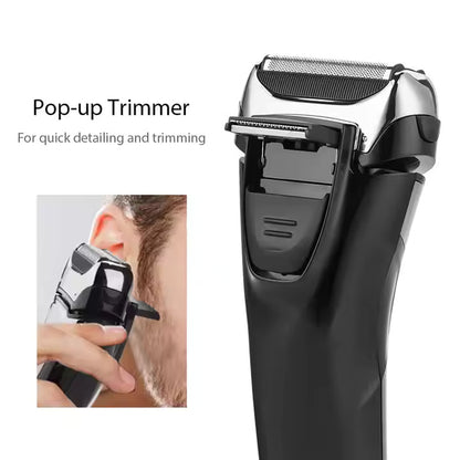 Triple Blade Electric Shaver for Men LCD Display IPX6 Waterproof USB Rechargeable Trimmer | RSM-1577