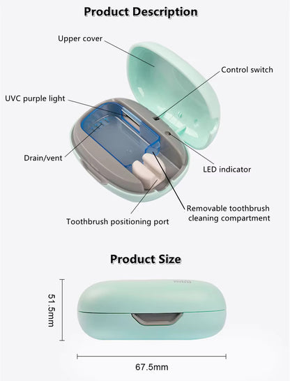 UVC Mini Toothbrush Sterilizer Portable & Effective Dental Hygiene Solution | STB-022