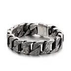 Men's Retro Titanium Steel Bracelet – Punk Rock Style with Snap Clasp | KB123641-BDJX