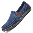 Men’s Washed Canvas Slip-On Shoes | Breathable, Anti-Slip, Classic Deck Style | 8806