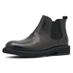 Men's Chelsea Boots | 2025 Autumn Winter British Retro Ankle Boots | Chunky Sole Leather Pull-On Boots | B3923